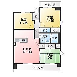 アーバンドエル上前津 3LDKの間取図画像