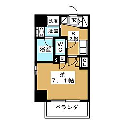 アーバン錦 1Kの間取図画像