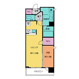 URBAN-HEALHISAYAODORIPARK 1LDKの間取図画像