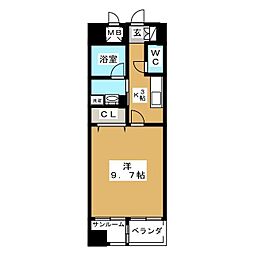 あいさきがけ 1Kの間取図画像