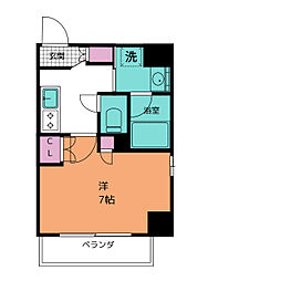 アーバン錦 1Kの間取図画像