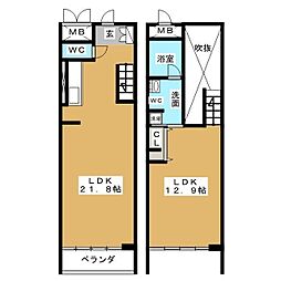 RESIDIA東桜2 1LDKの間取図画像