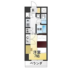 プログレンス栄 1Kの間取図画像