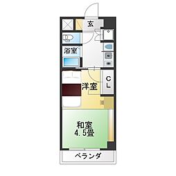 プログレンス栄 2Kの間取図画像
