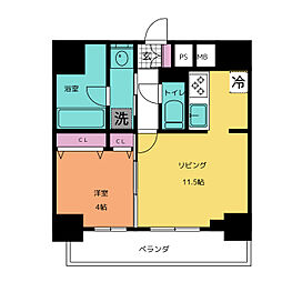 フレア丸の内 1LDKの間取図画像