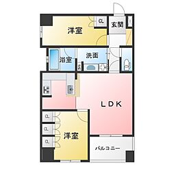 アップルパレス丸の内 2LDKの間取図画像