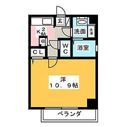 アニューファンロイヤルス 1Kの間取図画像