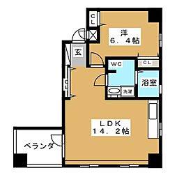 フォンターナ 1LDKの間取図画像