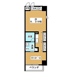 N.S.ZEALIZUMI ワンルームの間取図画像