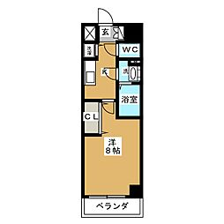 プレサンス新栄町ギャラント 1Kの間取図画像