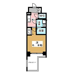 プレサンス錦プレミアム 1Kの間取図画像
