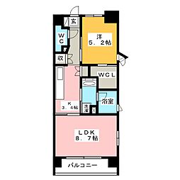 グランシャリオ千種 1LDKの間取図画像