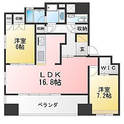 パシフィックコンフィート丸の内 2LDKの間取図画像