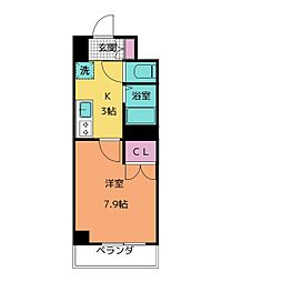 プロビデンス泉 1Kの間取図画像