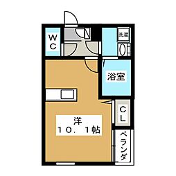GRANDTIC車道 ワンルームの間取図画像