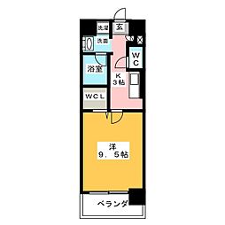 パティオ・エスペランサ 1Kの間取図画像