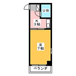 チサンマンション錦第2 1Kの間取図画像