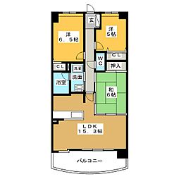 ダイアパレス白川公園 3LDKの間取図画像