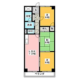 第3高杉マンション 3LDKの間取図画像