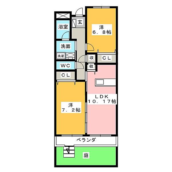 ウィンコート上脇 ｜愛知県名古屋市中川区上脇町２丁目(賃貸マンション2LDK・1階・61.15㎡)の写真 その2