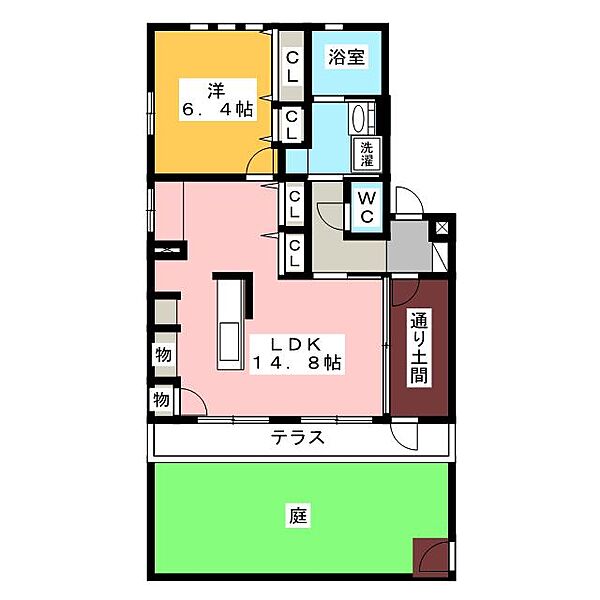 ソレイユＫ ｜愛知県名古屋市中川区大塩町２丁目(賃貸アパート1LDK・1階・56.51㎡)の写真 その2