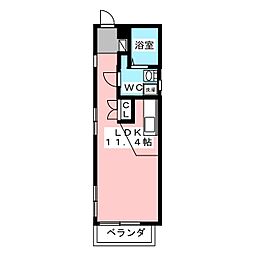 Bloom烏森 ワンルームの間取図画像