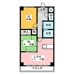 グランドヒルズ南脇1番館 2LDKの間取図画像