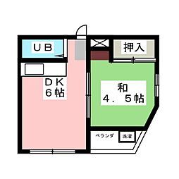 マンション扇菊 1DKの間取図画像