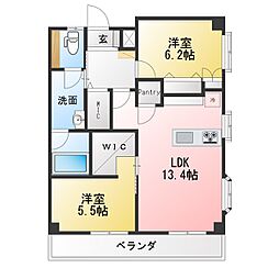 山鈴マンション 2LDKの間取図画像