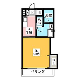 KTハウス 1Kの間取図画像