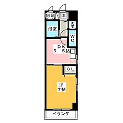 ウィスラー八田 1DKの間取図画像