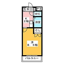 ヤマトマンション大畑1 1Kの間取図画像