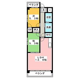 サンコーポ・フジ 2LDKの間取図画像