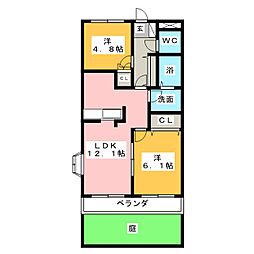 ルミエール 2LDKの間取図画像