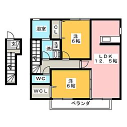 アズール 2LDKの間取図画像