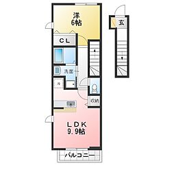 カーサ・セレノ 1LDKの間取図画像