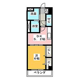 ヤマトマンション平戸 1DKの間取図画像