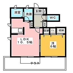 ボヌール 1LDKの間取図画像