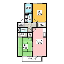 シリウスA 2LDKの間取図画像