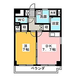 スプリングプレイス 1DKの間取図画像