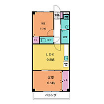 プラーンソレイユ蜜柑山III  ｜ 愛知県名古屋市瑞穂区下山町１丁目（賃貸マンション2LDK・2階・50.11㎡） その2