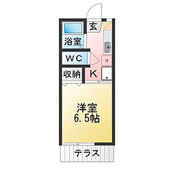 ニューコーポワシズ 1Kの間取図画像