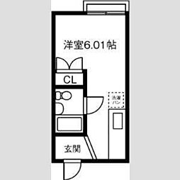 ハイツスリーエムN棟 ワンルームの間取図画像