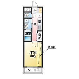 グランテラス八事広路町 1Kの間取図画像