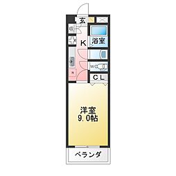 19ビル八事東 1Kの間取図画像