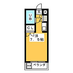 メゾン・ド・サピッド ワンルームの間取図画像