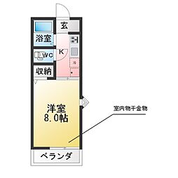 そふぃあ高峯 1Kの間取図画像