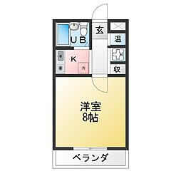 フォレストーン'88 1Kの間取図画像