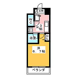 S-FORT八事 1Kの間取図画像
