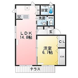 アゼリア 1LDKの間取図画像